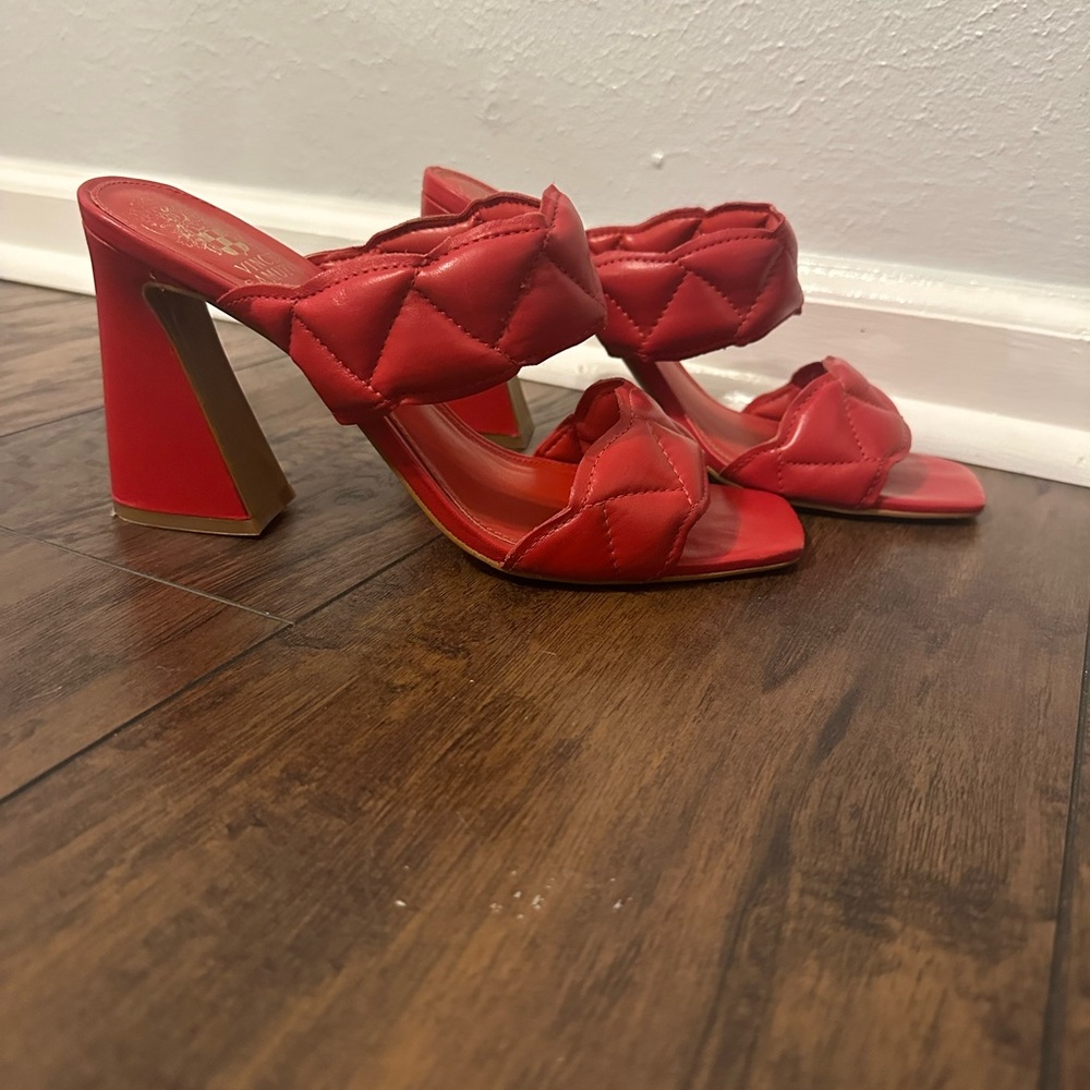 Vince Camuto Red Quilted Women's Heels-Size 8.5